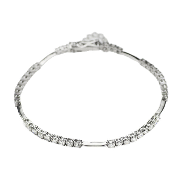 DTC K18WG ダイヤモンド ブレスレット 3.00ct LINE