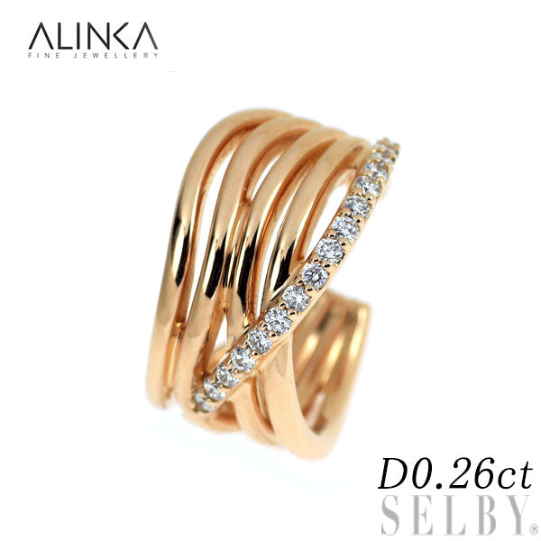 ALINKA（アリンカ）K18PG ダイヤモンド イヤーカフ 0.26ct  片方のみ