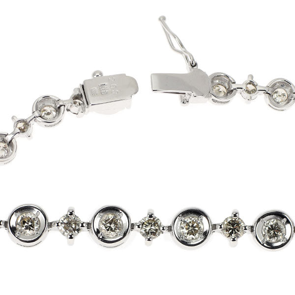 K18WG ダイヤモンド ブレスレット 2.60ct テニス