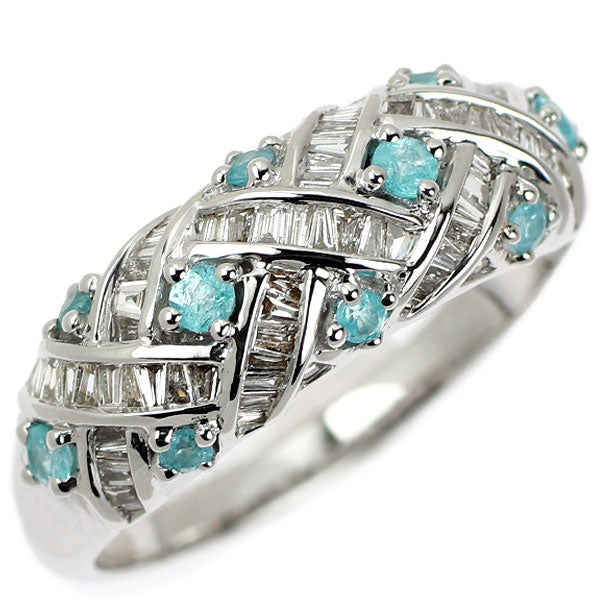 GSTV K18WG パライバ トルマリン ダイヤモンド リング 0.33ct D0.50ct