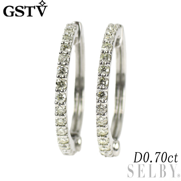 GSTV Pt950 ダイヤモンド イヤリング 0.70ct  フープ  ピアリング