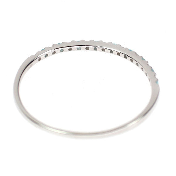 K18WG パライバトルマリン ダイヤモンド リング 0.08ct D0.10ct ハーフエタニティ