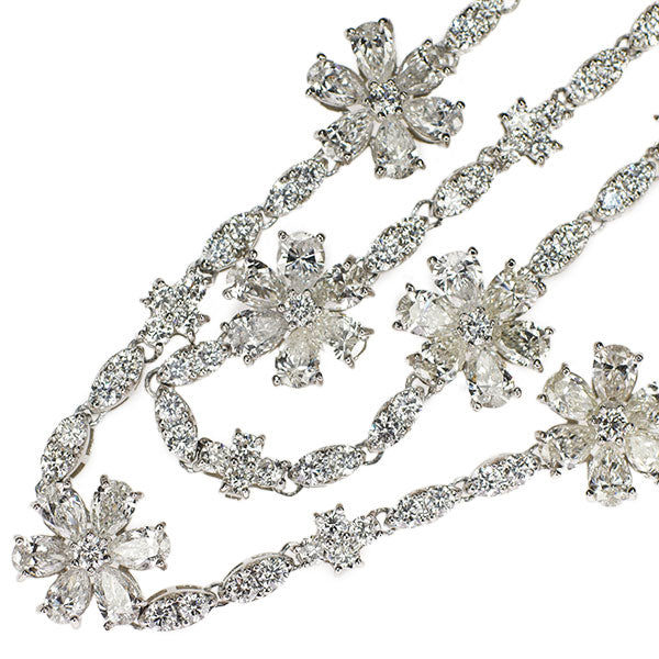 Pt850 ダイヤモンド ネックレス 16.30ct フラワー 《セルビー銀座店》【中古】