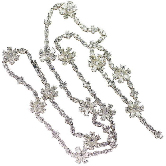 Pt850 ダイヤモンド ネックレス 16.30ct フラワー 《セルビー銀座店》【中古】