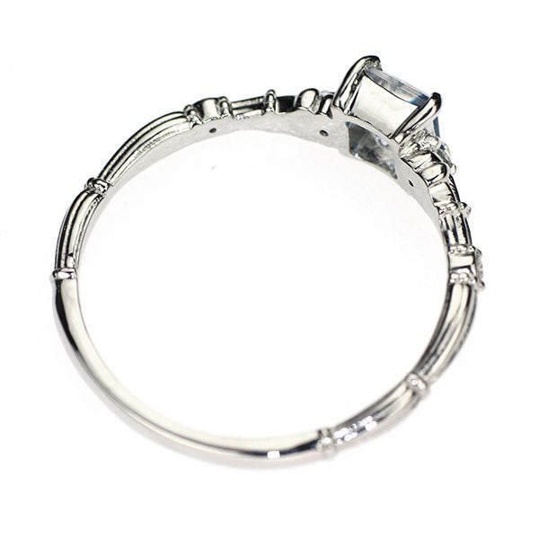 新品 Pt950 希少宝石品質 ジンバブエ産バイカラーユークレース ダイヤモンド リング 0.331ct 0.03 【エスコレ】