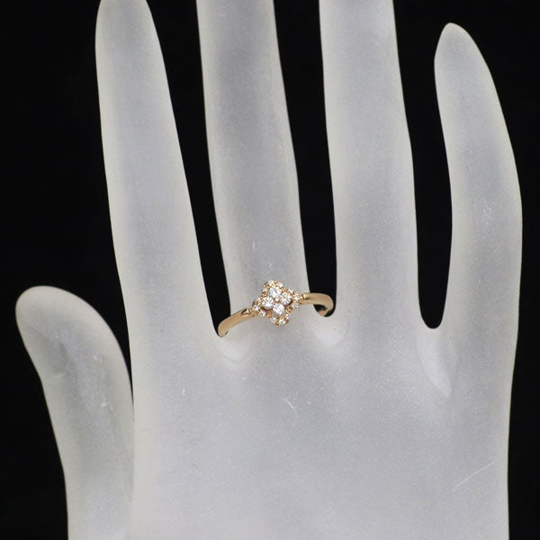 ヴァンドーム青山 K18PG ダイヤモンド リング 0.13ct フラワー