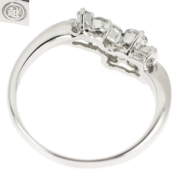 三越 希少 Pt900 天然ピンク/カラーレス ダイヤモンド リング 0.50ct フラワー