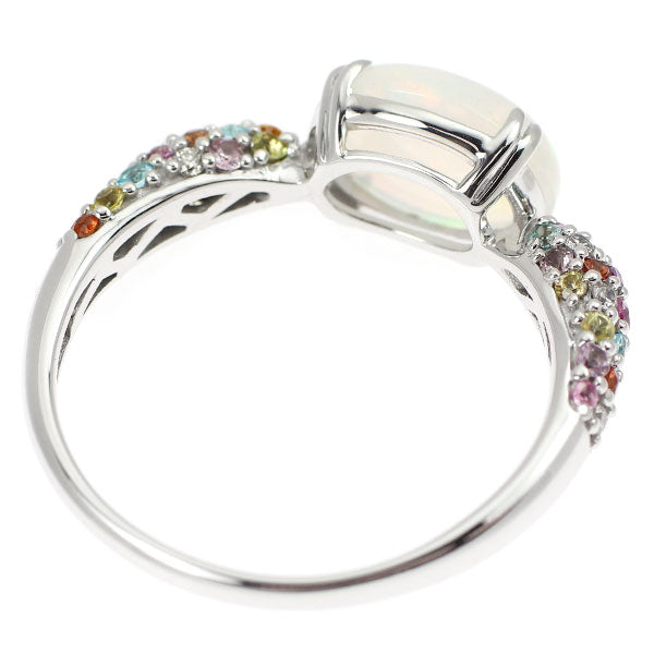 K18WG オパール カラーサファイア パライバトルマリン ダイヤ リング 1.00ct CS0.38ct T0.07ct D0.07ct