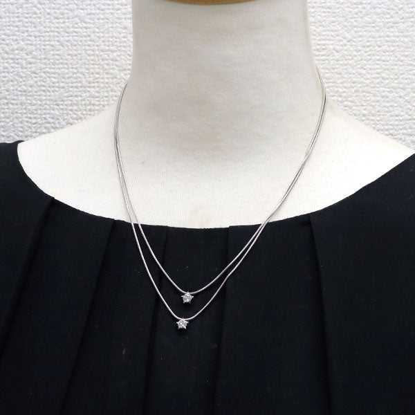 平和堂貿易 Pt ダイヤモンド ペンダントネックレス 0.609ct 2連 スター  