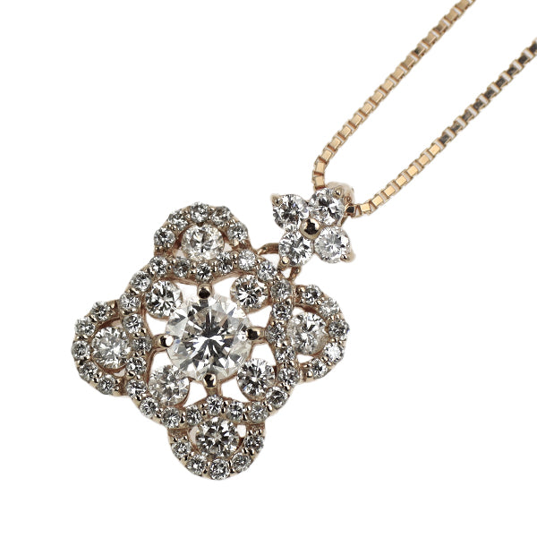 K18PG ダイヤモンド ペンダントネックレス 0.32ct D0.60ct