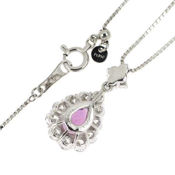 Pt パープルサファイア ダイヤモンド ペンダントネックレス 1.70ct D0.69ct