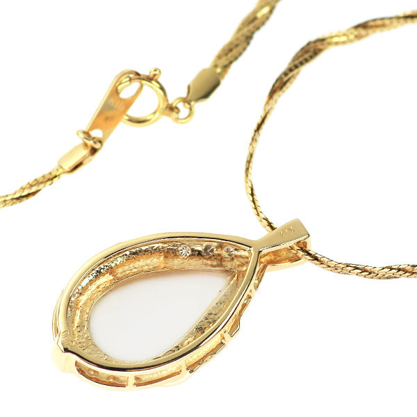 K18YG シェル ダイヤモンド ペンダントネックレス D0.12ct ピクウェ