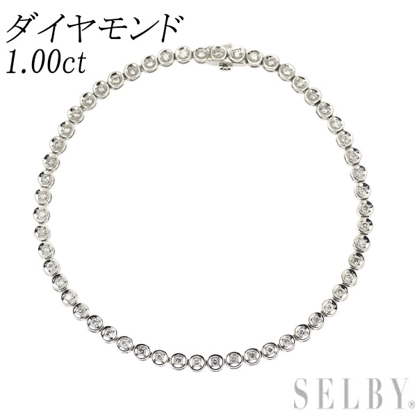 Pt850 ダイヤモンド ブレスレット 1.00ct テニス