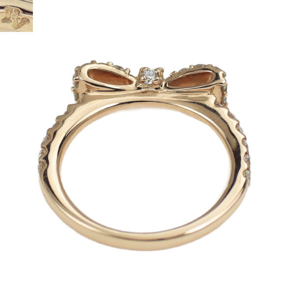 ポンテヴェキオ K18PG ダイヤモンド リング 0.35ct リボン ピンキー