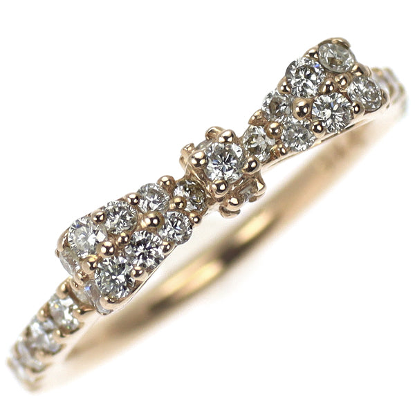 ポンテヴェキオ K18PG ダイヤモンド リング 0.35ct リボン ピンキー