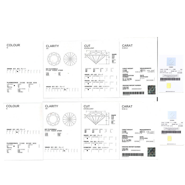 フォーエバーマーク Pt900 ダイヤモンド イヤリング 0.65ct G SI1 3EX/EX エンコルディア