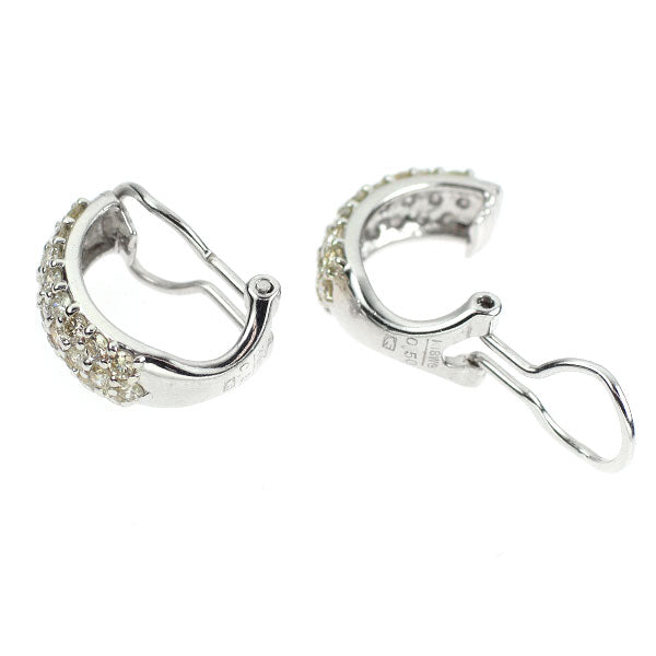 セイコー K18WG ダイヤモンド イヤリング 1.00ct パヴェ