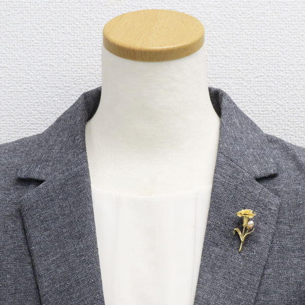 ミキモト K18YG 淡水真珠 ブローチ カーネーション 径約 5.1mm  