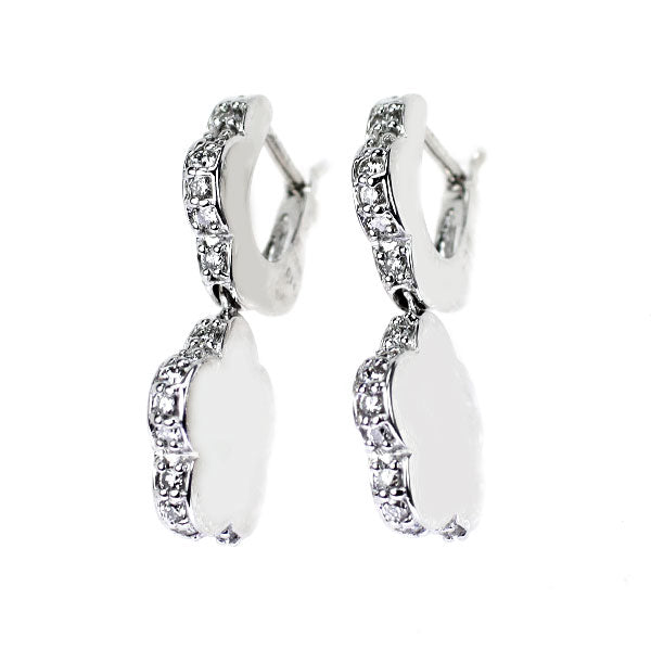 ポンテヴェキオ K18WG ダイヤモンド ピアス 0.28ct フラワー 