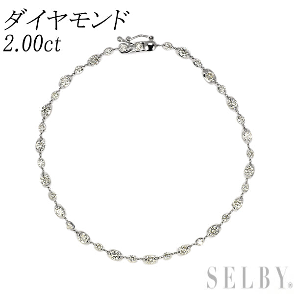 K18WG ダイヤモンド テニスブレスレット 2.00ct — セルビーオンライン 
