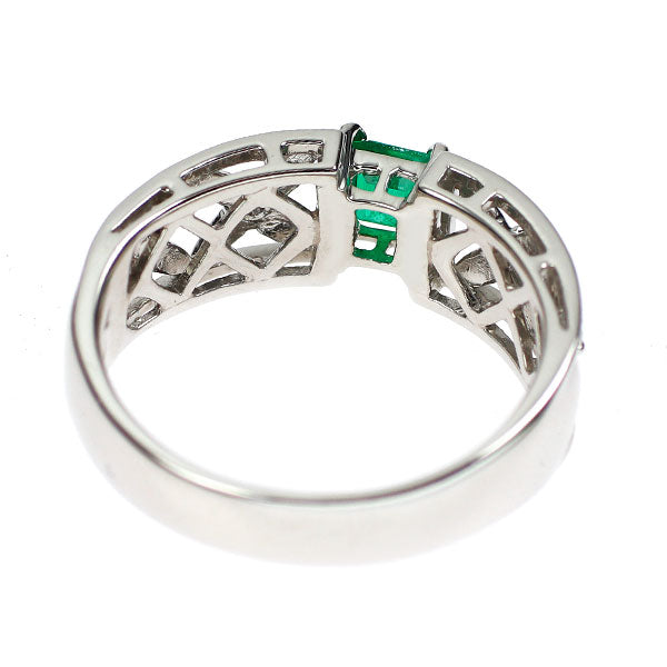 Pt900 エメラルド ダイヤモンド リング 0.34ct D0.08ct