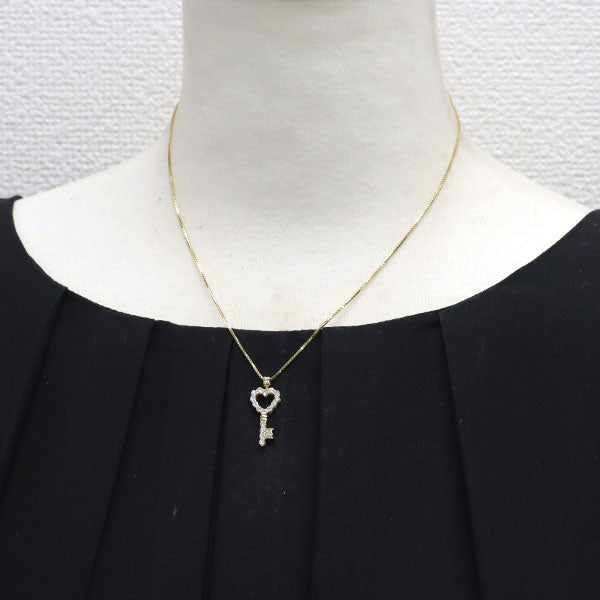 K18YG ダイヤモンド ペンダントネックレス 0.52ct  鍵モチーフ ハート