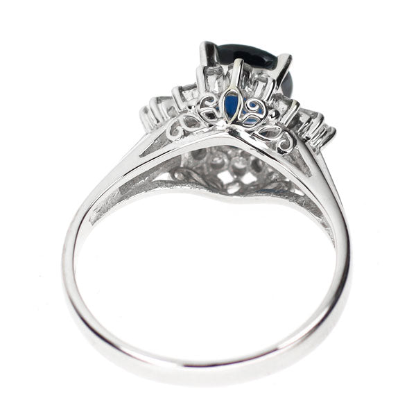 Pt900 サファイア ダイヤモンド リング 1.27ct D0.30ct