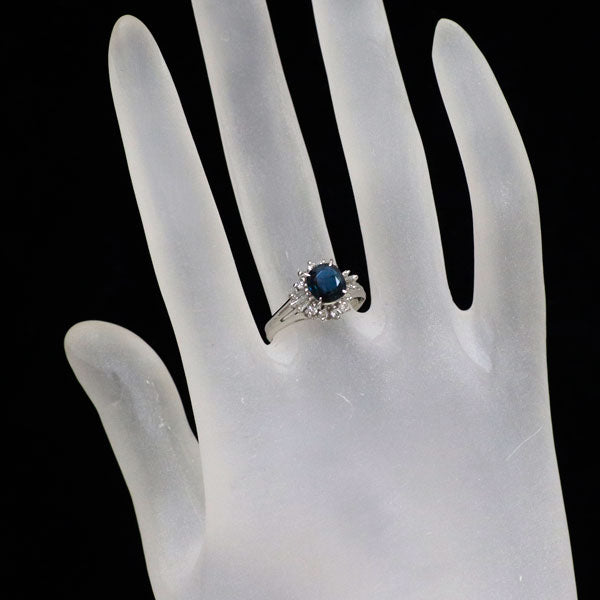 Pt900 サファイア ダイヤモンド リング 1.27ct D0.30ct