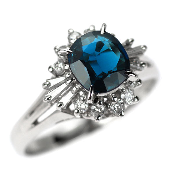 Pt900 サファイア ダイヤモンド リング 1.27ct D0.30ct
