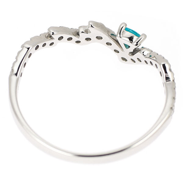 Pt900 パライバトルマリン ダイヤモンド リング 0.15ct D0.04ct