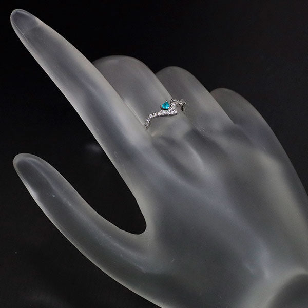 Pt900 パライバトルマリン ダイヤモンド リング 0.15ct D0.04ct