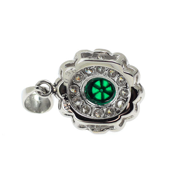 希少 Pt900 トラピッチェ エメラルド ダイヤモンド ペンダントトップ 0.53ct D0.36ct