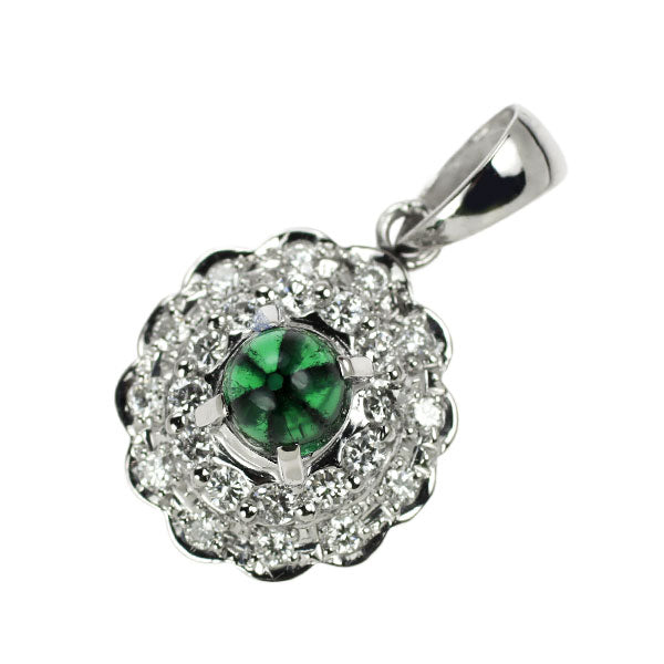 希少 Pt900 トラピッチェ エメラルド ダイヤモンド ペンダントトップ 0.53ct D0.36ct