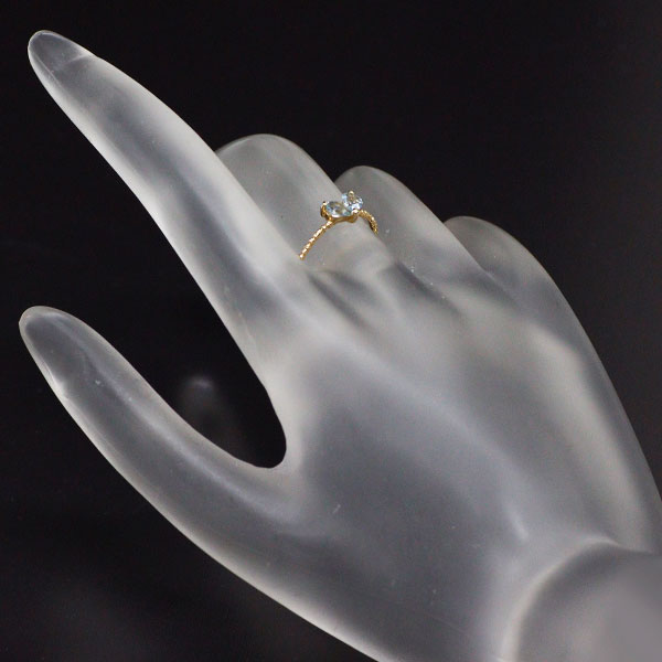 K18YG ブルートパーズ リング 0.24ct