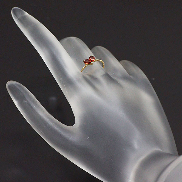 K18YG ガーネット リング 0.36ct
