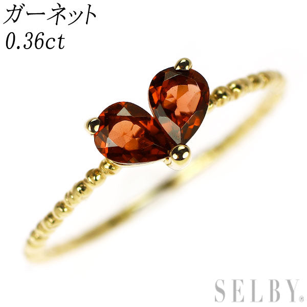K18YG ガーネット リング 0.36ct ピンキー
