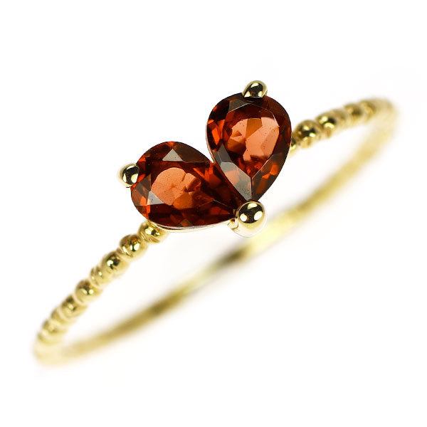 K18YG ガーネット リング 0.36ct ピンキー