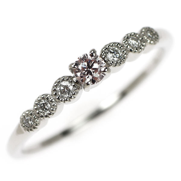 新品 Pt950 天然ピンク/ カラーレス ダイヤモンド リング 0.101ct LP SI1 D0.06ct 【エスコレ】