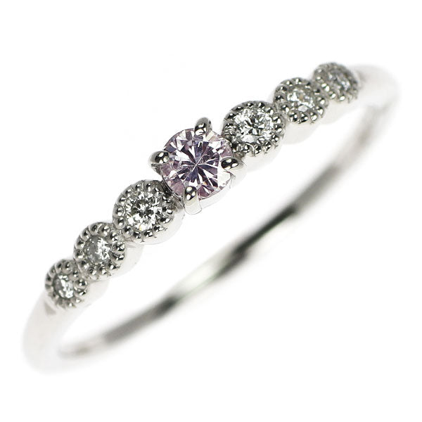 新品 Pt950 天然ピンク ダイヤモンド リング 0.096ct VLPP I1 D0.06ct【エスコレ】