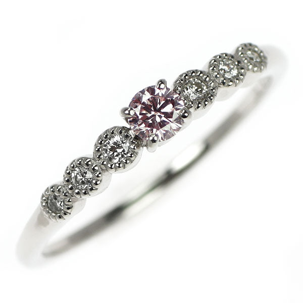 新品 Pt950 天然ピンク ダイヤモンド リング 0.122ct LP SI1 D0.06ct【エスコレ】