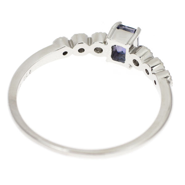 新品 Pt950 希少宝石品質 マダガスカル産単結晶デュモルチェライト ダイヤモンド リング 0.222ct D0.06ct 【エスコレ】