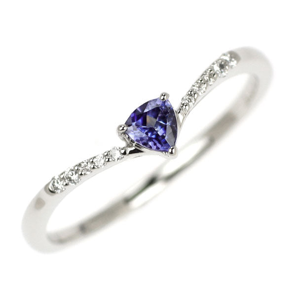 新品 Pt950 アメリカ サンベニト産ベニトアイト ダイヤモンド リング 0.146ct D0.04ct 【エスコレ】