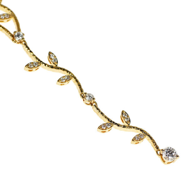K18YG ダイヤモンド ペンダントネックレス 0.70ct 植物