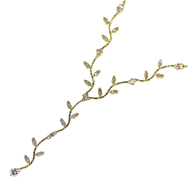 K18YG ダイヤモンド ペンダントネックレス 0.70ct 植物