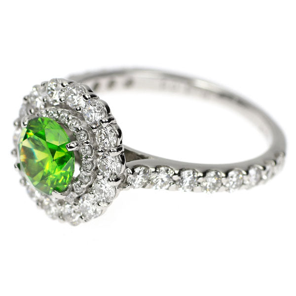 希少 Pt900 デマントイドガーネット ダイヤモンド リング 1.07ct D1.03ct