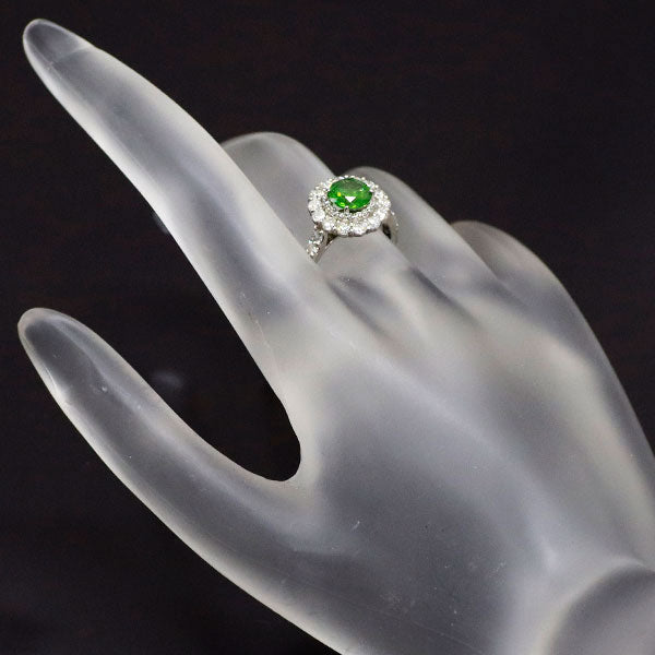 希少 Pt900 デマントイドガーネット ダイヤモンド リング 1.07ct D1.03ct