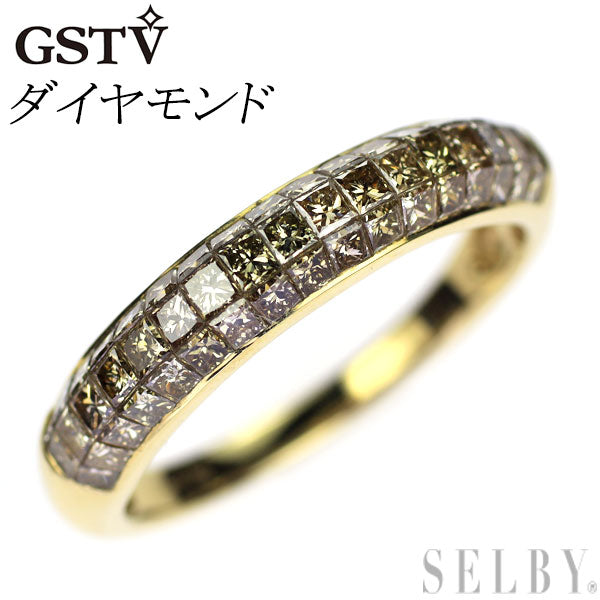 GSTV K18YG プリンセスカット ダイヤモンド リング ミステリーセッティング