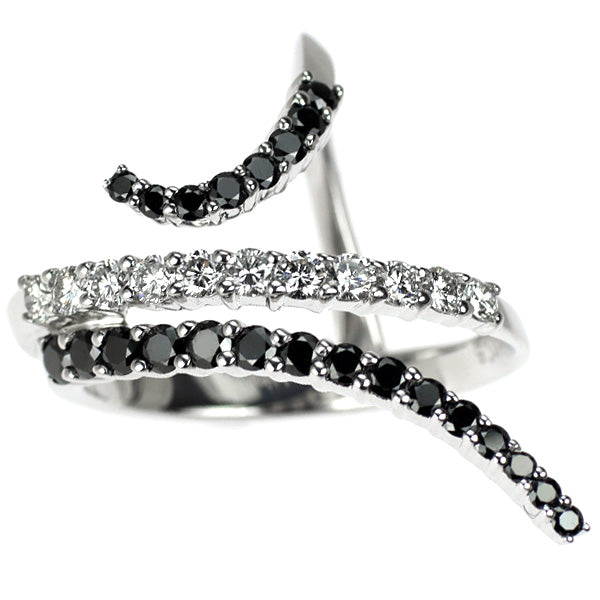 カラッチ K18WG ブラックダイヤモンド リング 1.16ct D0.85ct