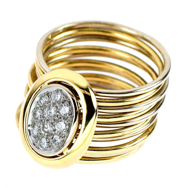 ダミアーニ K18YG/WG ダイヤモンド リング 0.26ct 10連 《セルビー銀座店》【中古】