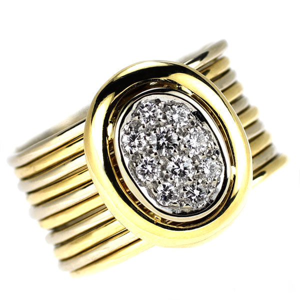 ダミアーニ K18YG/WG ダイヤモンド リング 0.26ct 10連 《セルビー銀座店》【中古】